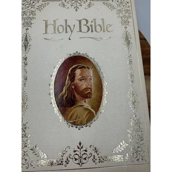 Vintage Holy Bible KJV Red Letter Reference Regency White Leatherette Hardcover - Picture 2 of 13